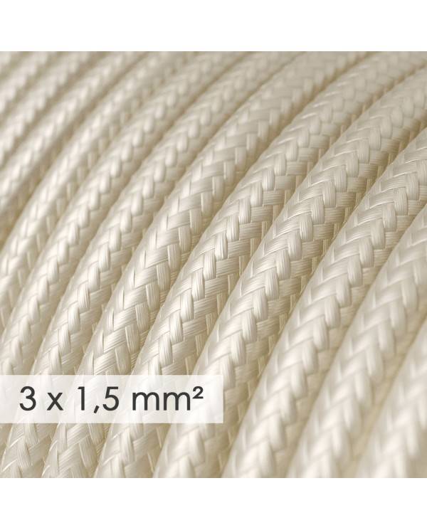 Large section electric cable 3x1,50 round - covered by rayon Ivory RM00