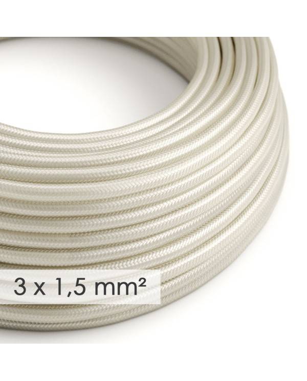 Large section electric cable 3x1,50 round - covered by rayon Ivory RM00