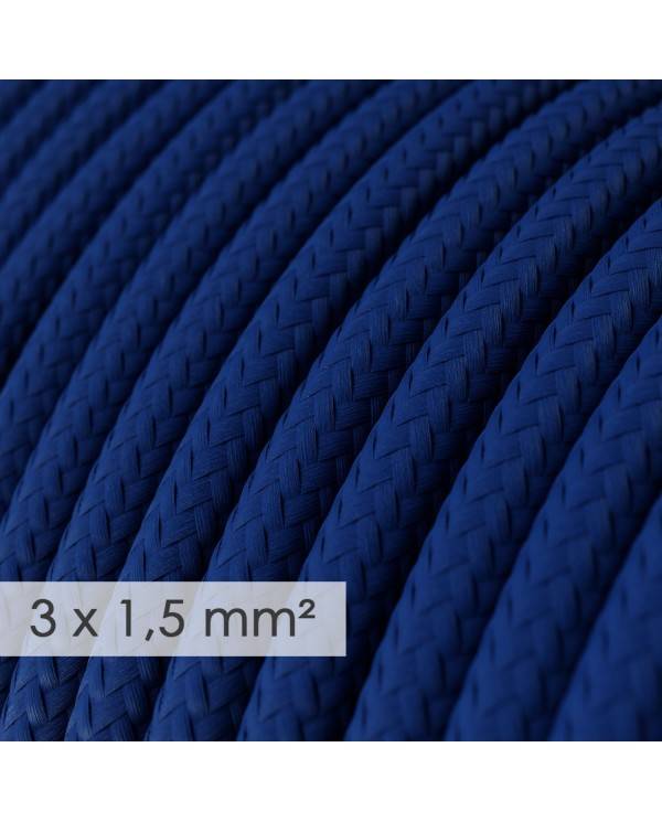 Large section electric cable 3x1,50 round - covered by rayon Blue RM12