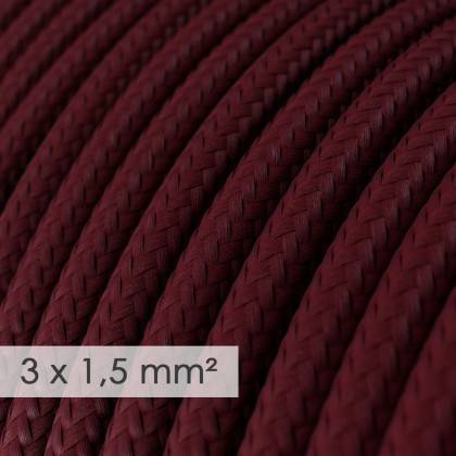 Lang overbrugging-snoer 3 x 1.50 rond - bekleed met viscose bordeaux RM19