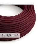 Cablu electric cu secțiune mare 3x1,50 rotund - acoperit cu rayon burgund RM19.