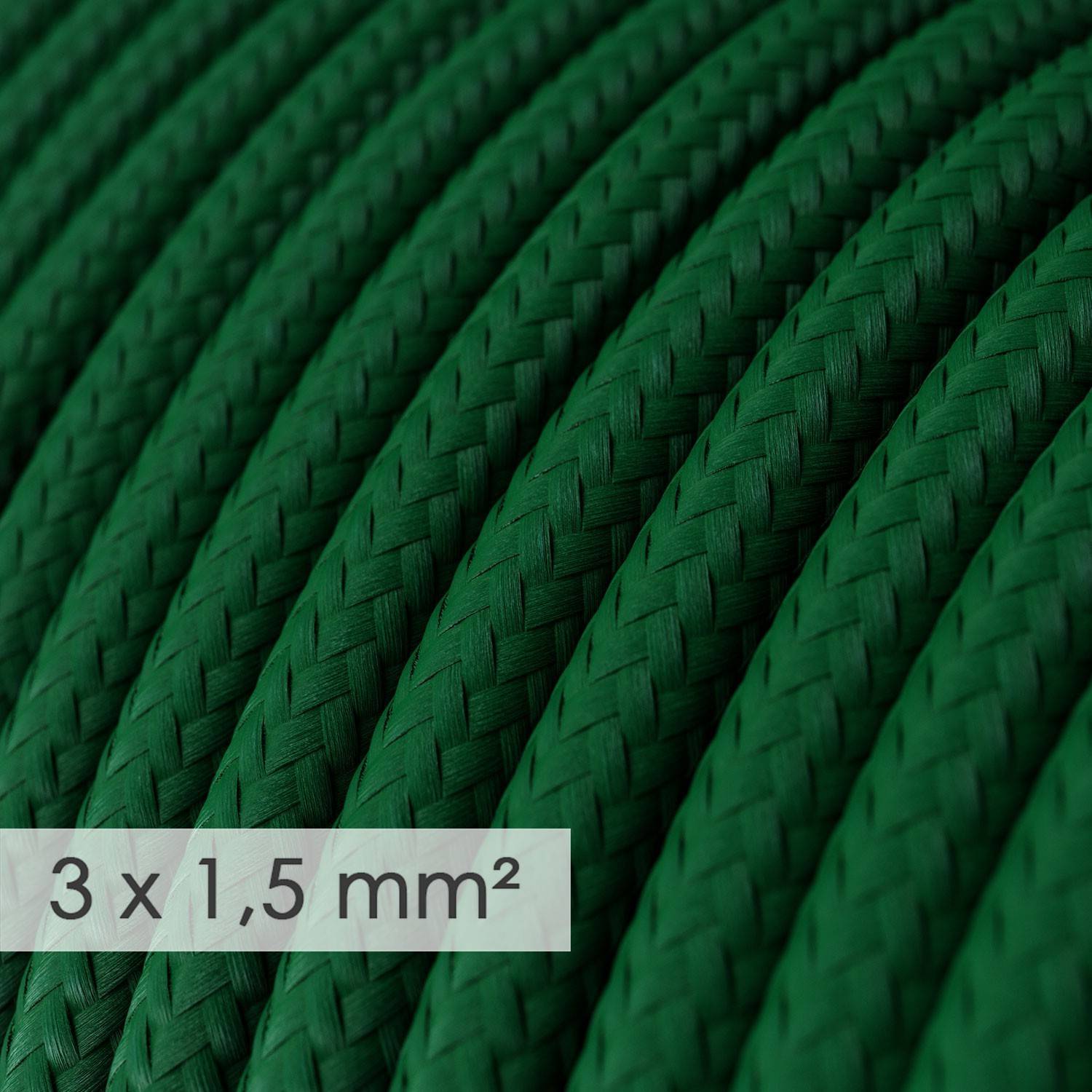 Cablu electric cu secțiune mare 3x1,50 rotund - acoperit cu rayon verde închis RM21