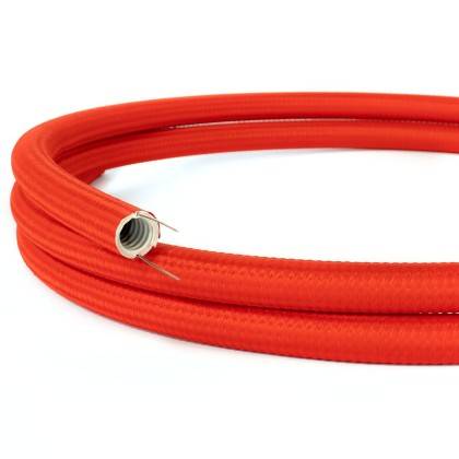 Conduit flexibil Creative-Tube, acoperire din material textil Rayon Red RM09, diametru 20 mm.