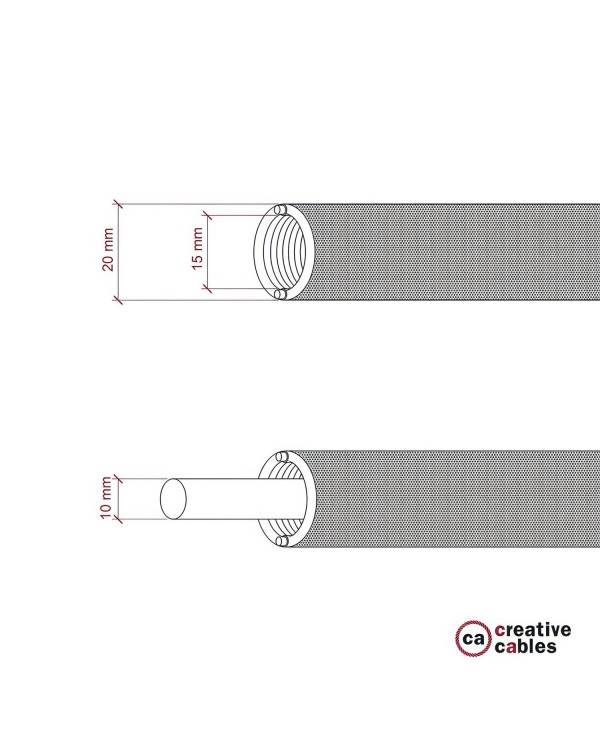 Creative-Tube, Tubo flexible con revestimiento de Lino Natural Gris RN02, diámetro 20 mm