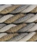 XL electrical cord, electrical cable 3x0,75. Natural linen, cotton fabric and jute covering Country. Diameter 16mm.