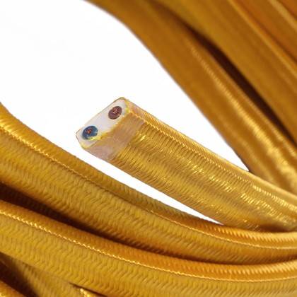 Electric cable for String Lights, covered by Rayon fabric Gold CM05