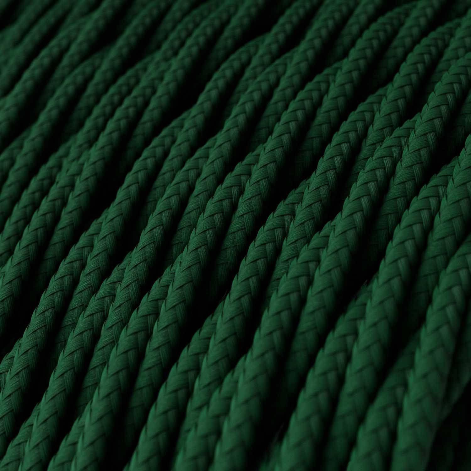 Cablu textil din sârmă verde forestier lucios - The Original Creative-Cables - TM21 împletit 2x0.75mm / 3x0.75mm