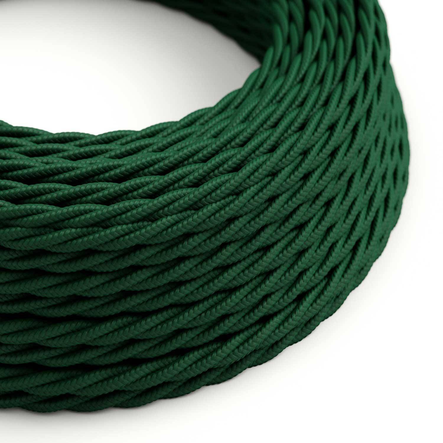 Cablu textil din sârmă verde forestier lucios - The Original Creative-Cables - TM21 împletit 2x0.75mm / 3x0.75mm