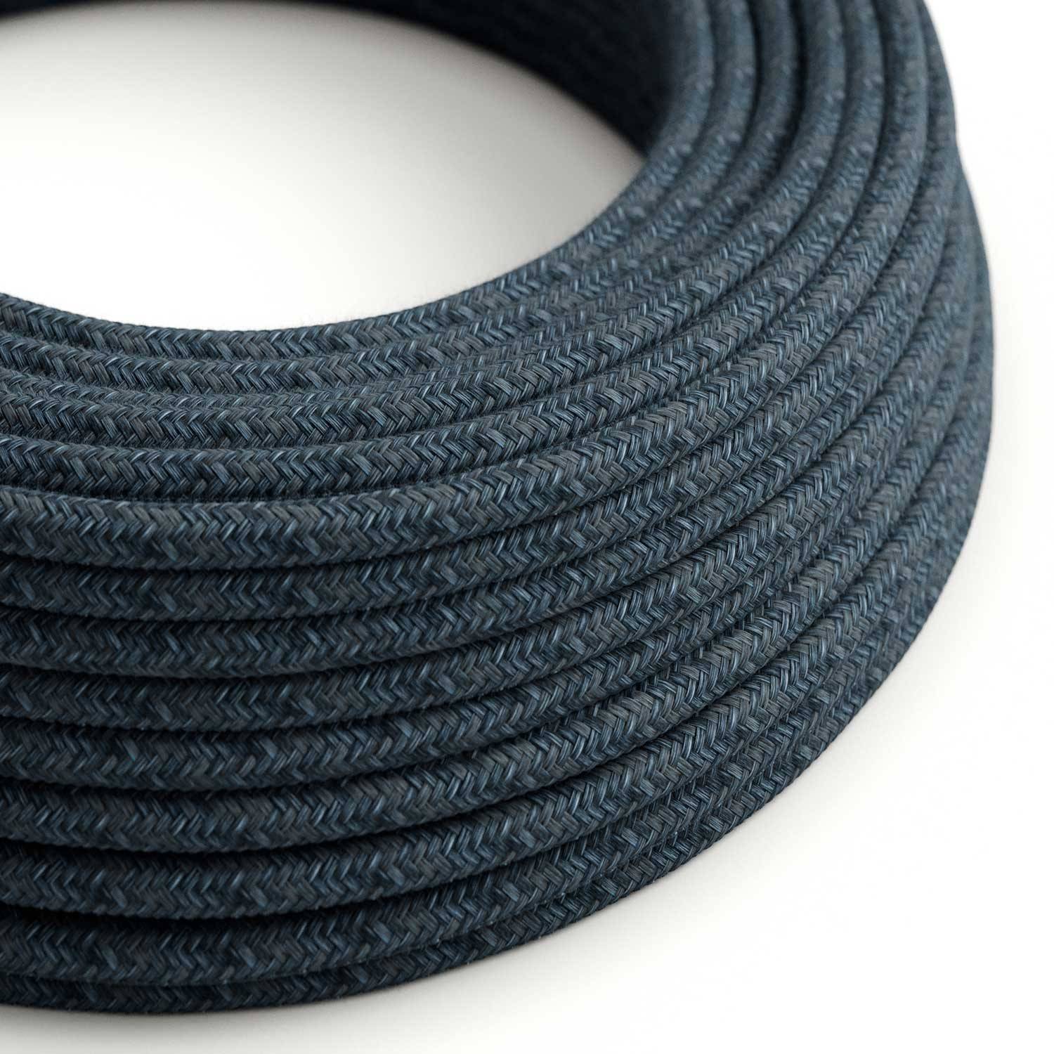 Cablu textil albastru Cotton Blue Mirage - The Original Creative-Cables - RX10 rotund 2x0.75mm / 3x0.75mm