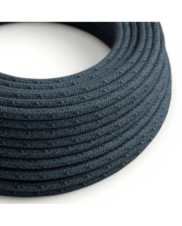 Cablu textil albastru Cotton Blue Mirage - The Original Creative-Cables - RX10 rotund 2x0.75mm / 3x0.75mm