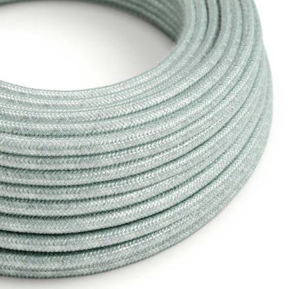 Bavlněný textilní elektrický kabel - Dýmově modrý RX12