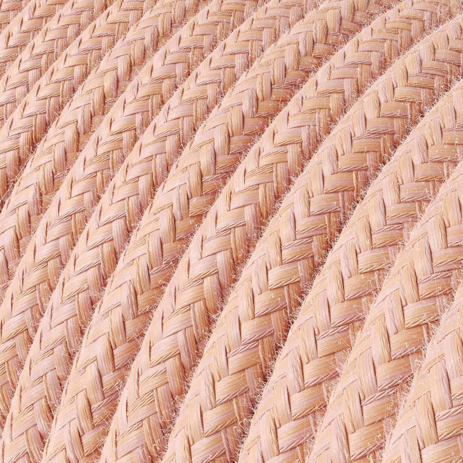 Cotton Salmon Pink Textile Cable - The Original Creative-Cables - RX13 round 2x0.75mm / 3x0.75mm