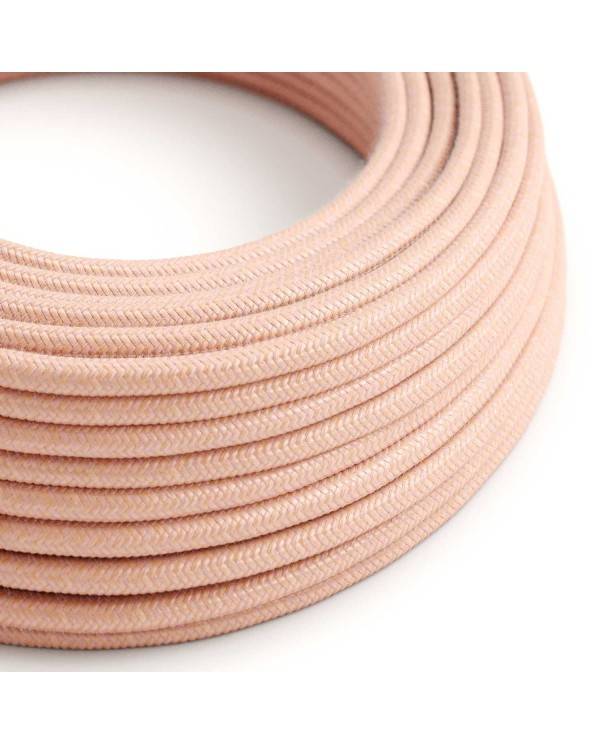 Cotton Salmon Pink Textile Cable - The Original Creative-Cables - RX13 round 2x0.75mm / 3x0.75mm