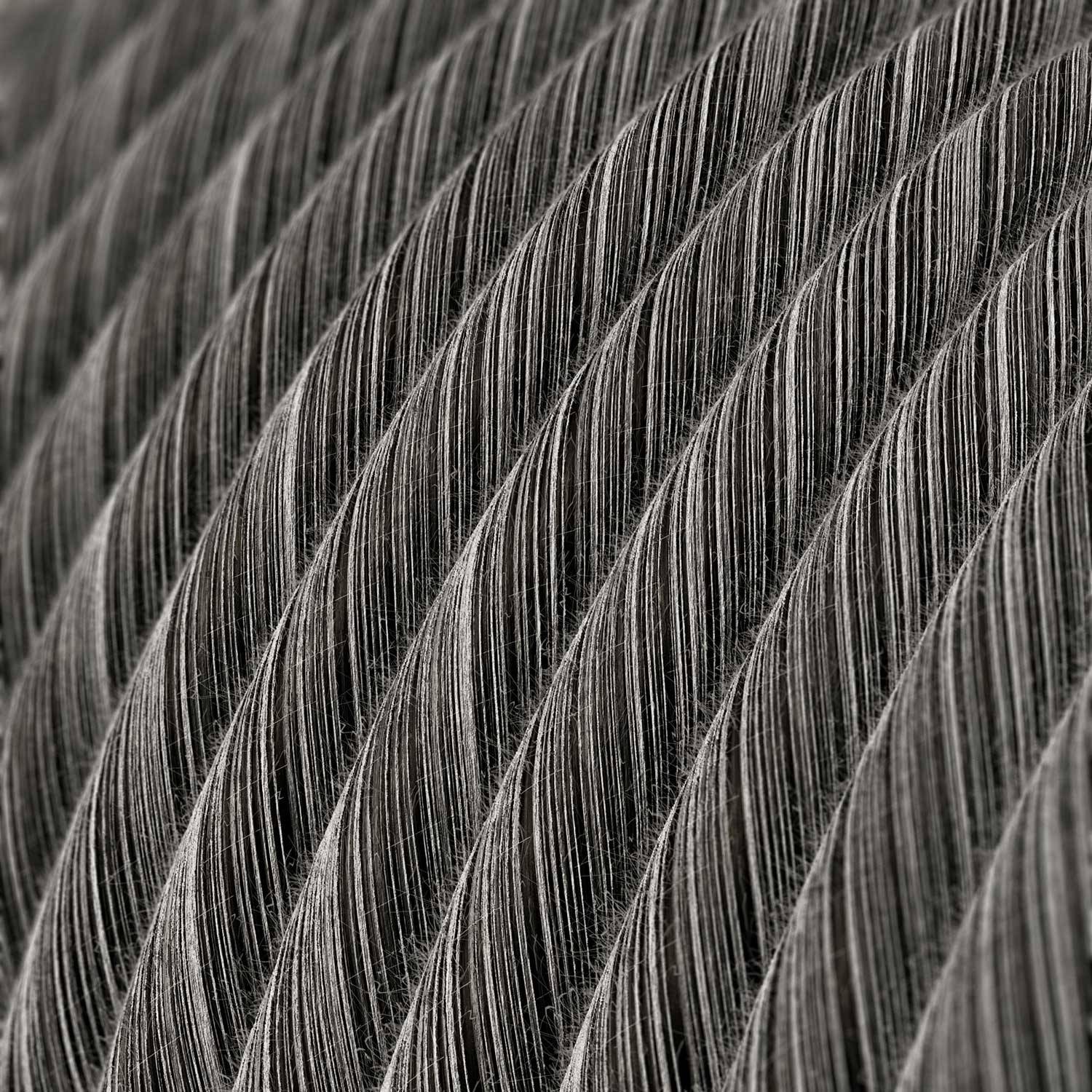 Textilkabel, schwarz-meliert, aus Baumwolle Vertigo - Das Original von Creative-Cables - ERC37 rund 2x0.75mm / 3x0.75mm