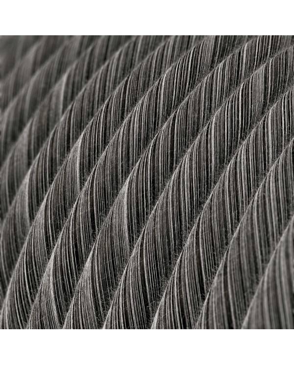 Textilkabel, schwarz-meliert, aus Baumwolle Vertigo - Das Original von Creative-Cables - ERC37 rund 2x0.75mm / 3x0.75mm