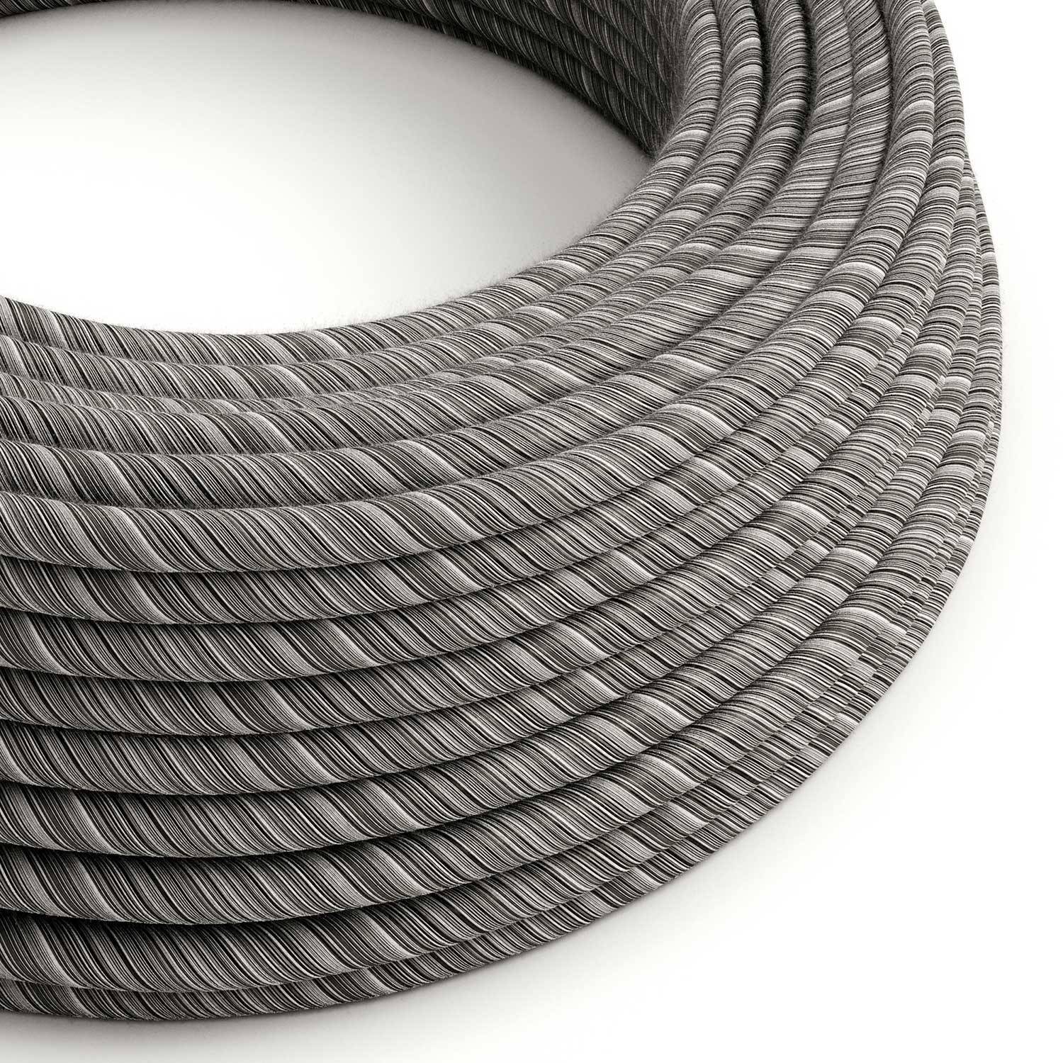 Cablu textil Cotton Melange Black Vertigo - Creative-Cables Original - ERC37 rotund 2x0.75mm / 3x0.75mm
