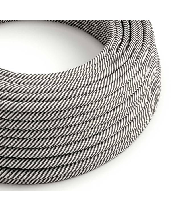 Cablu textil Glossy White și Slate Vertigo - Creative-Cables Original - ERM37 rotund 2x0.75mm / 3x0.75mm