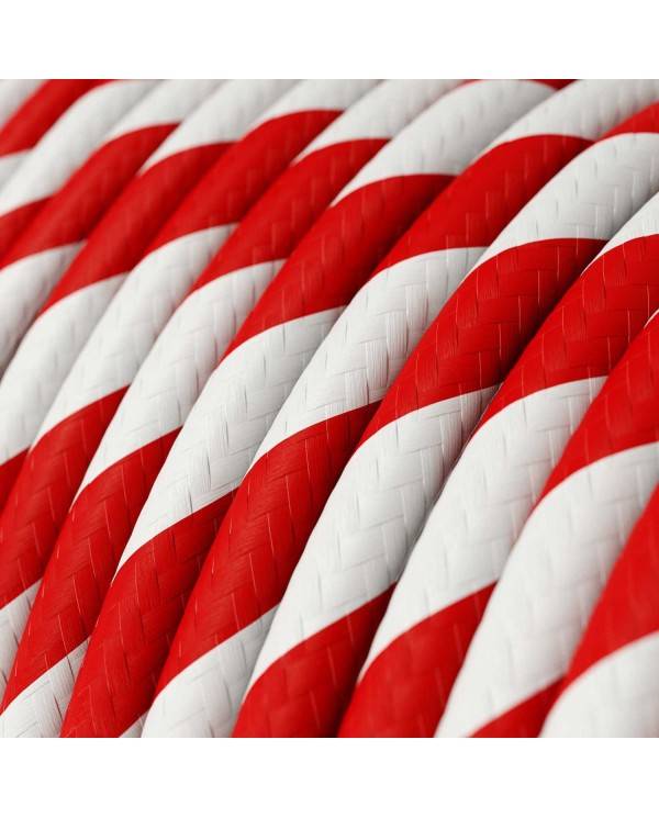 Glossy Candy Cane Vertigo Textile Cable - The Original Creative-Cables - ERM39 round 2x0.75mm / 3x0.75mm