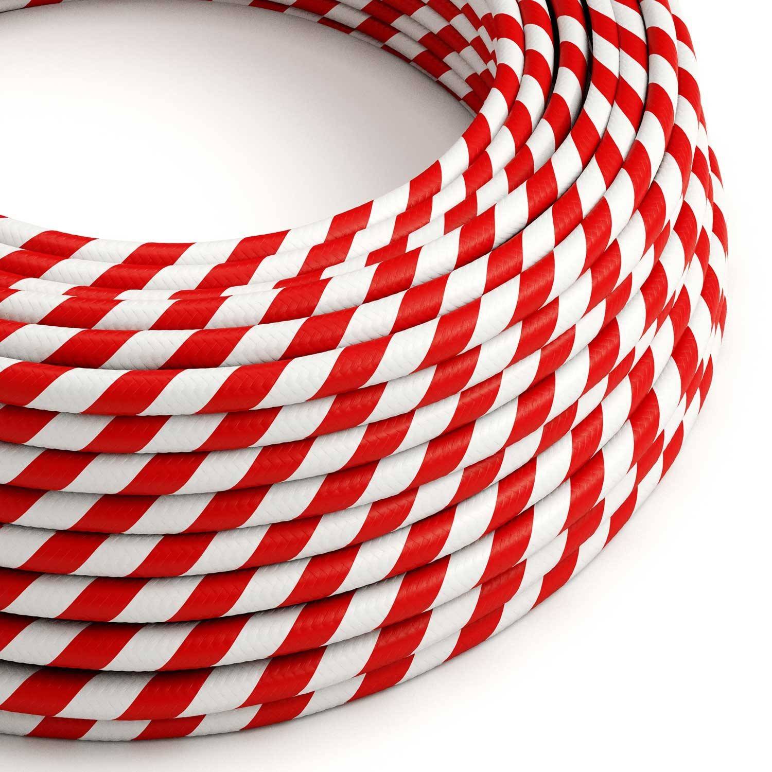 Glossy Candy Cane Vertigo Textile Cable - The Original Creative-Cables - ERM39 round 2x0.75mm / 3x0.75mm