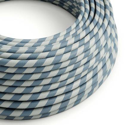 Rond strijkijzersnoer Vertigo HD bedekt met Light Blue en Avio Blue textiel ERM40