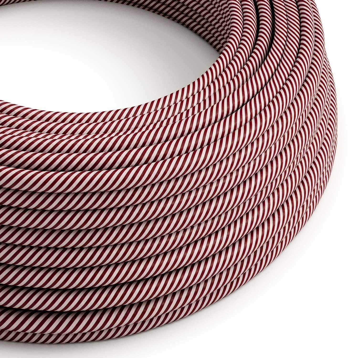 Glosy Pink și Maroon Vertigo Cablu Textil - Creative-Cables Original - ERM47 rotund 2x0.75mm / 3x0.75mm