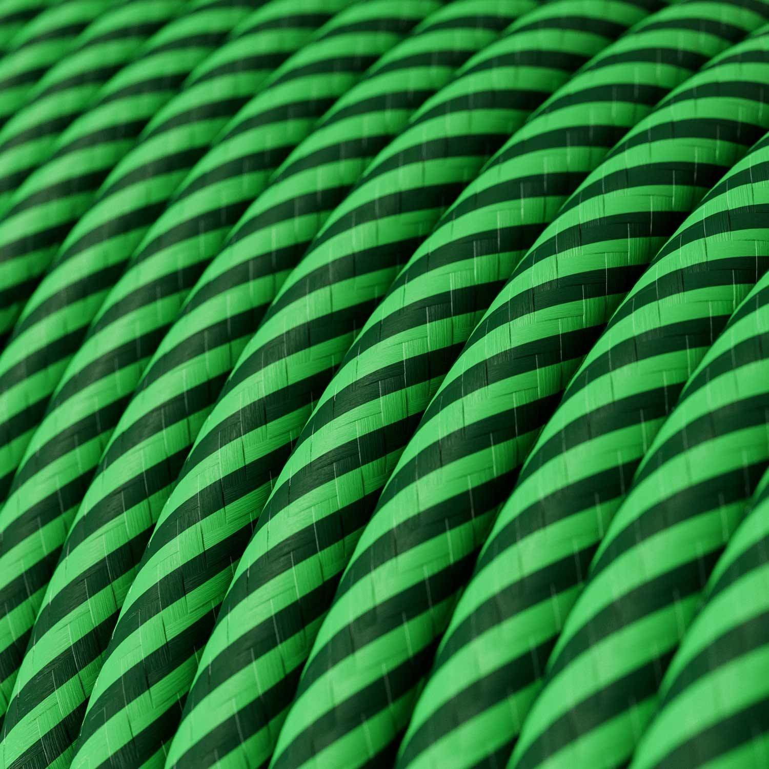 Cable Eléctrico redondo Vertigo HD recubierto en Textil Kiwi y Verde Oscuro ERM48