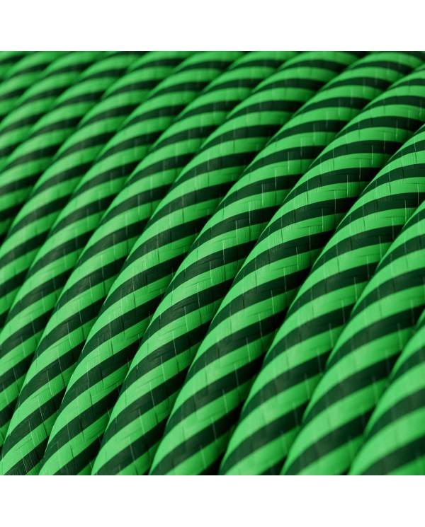 Cable Eléctrico redondo Vertigo HD recubierto en Textil Kiwi y Verde Oscuro ERM48