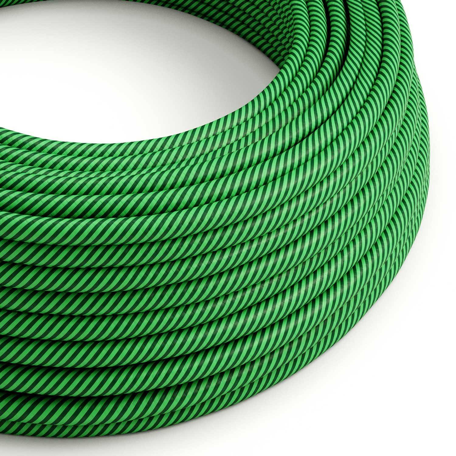 Glossy Kiwi și Glossy Forest Green Vertigo Textile Cable - The Original Creative-Cables - ERM48 rotund 2x0,75mm / 3x0,75mm