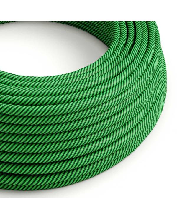 Cable Eléctrico redondo Vertigo HD recubierto en Textil Kiwi y Verde Oscuro ERM48