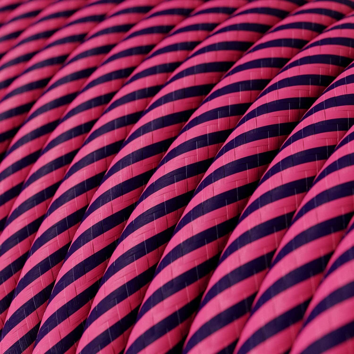 Cable Eléctrico redondo Vertigo HD recubierto en Textil Fuchsia y Púrpura Oscuro ERM50