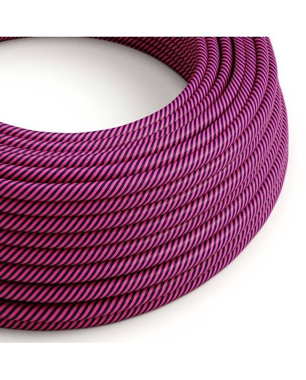 Cable Eléctrico redondo Vertigo HD recubierto en Textil Fuchsia y Púrpura Oscuro ERM50