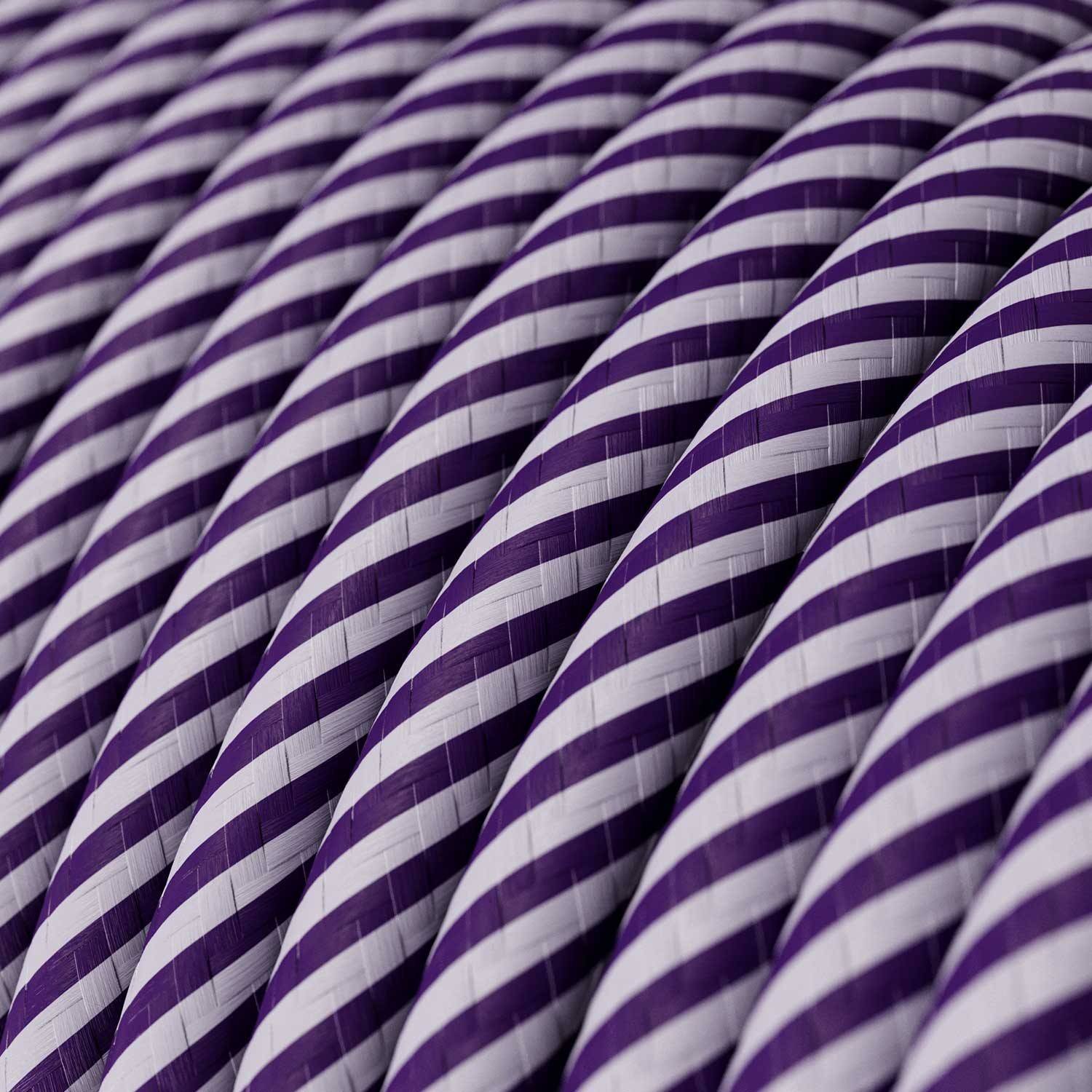 Cable Eléctrico redondo Vertigo HD recubierto en Textil Lila y Morado oscuro ERM52