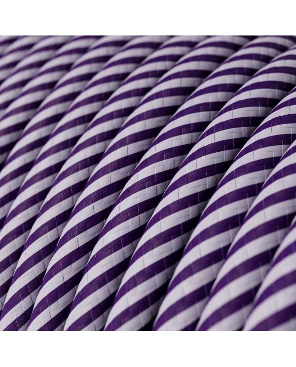 Cable Eléctrico redondo Vertigo HD recubierto en Textil Lila y Morado oscuro ERM52