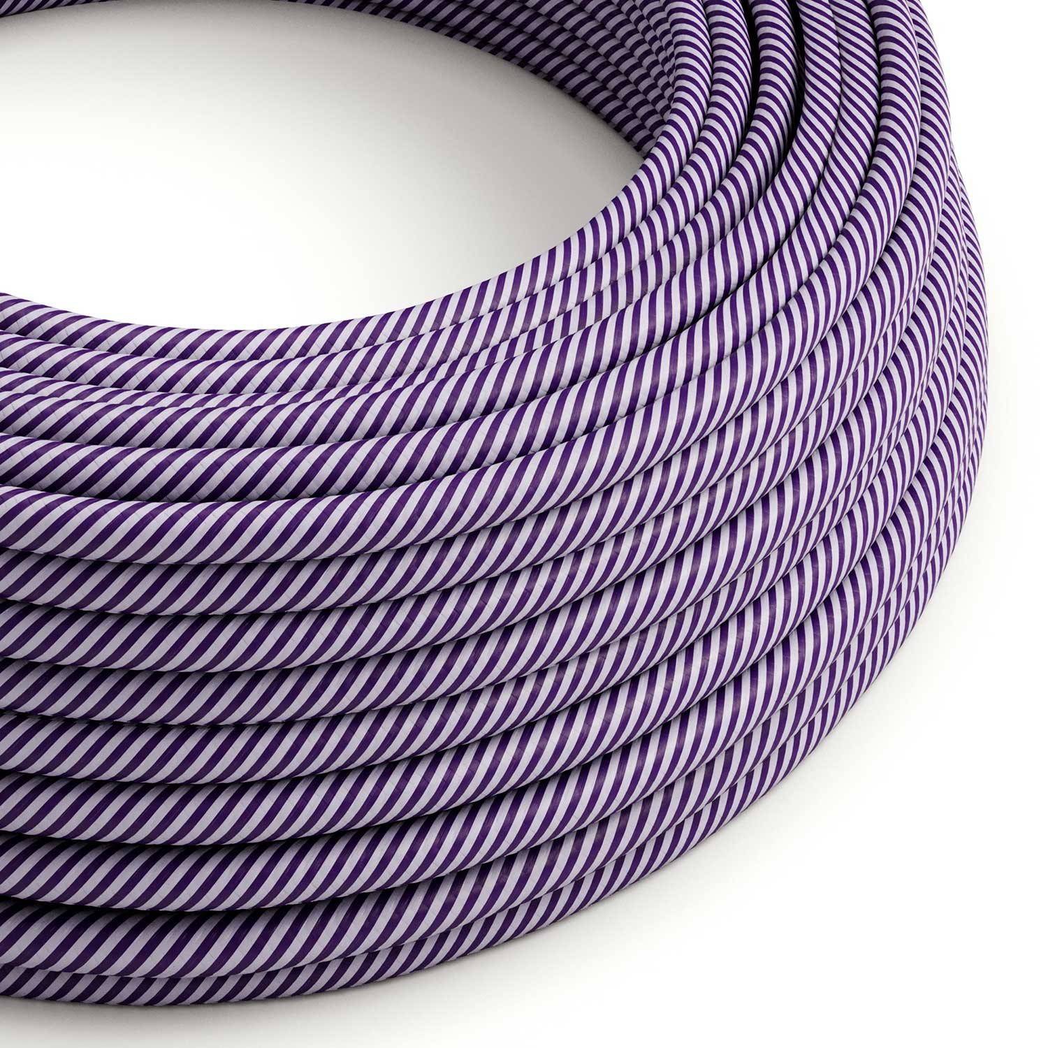 Cable Eléctrico redondo Vertigo HD recubierto en Textil Lila y Morado oscuro ERM52