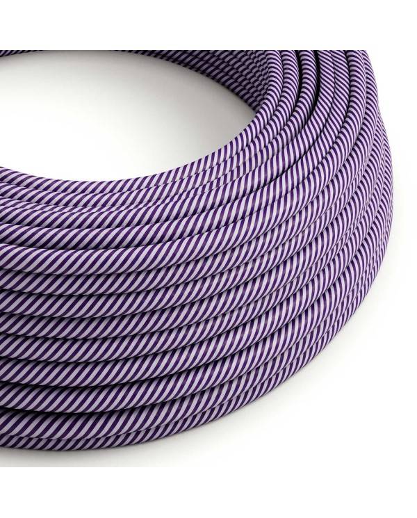 Rond strijkijzersnoer Vertigo HD bedekt met Lilac en Dark Purple textiel ERM52