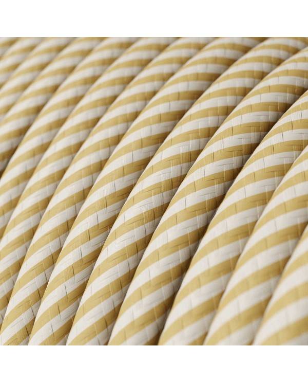 Glossy Cream and Hazelnut Vertigo Textile Cable - The Original Creative-Cables - ERM53 round 2x0.75mm / 3x0.75mm