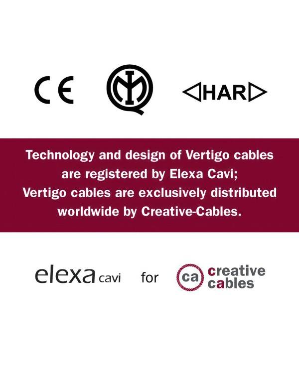 Glossy Silver and Grey Vertigo Textile Cable - The Original Creative-Cables - ERM55 round 2x0.75mm / 3x0.75mm