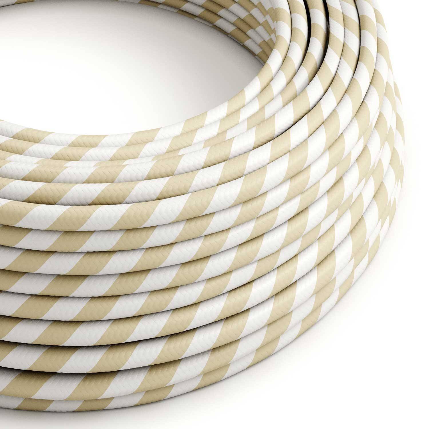 Cable Eléctrico redondo Vertigo HD recubierto en Textil Crema y Avellana ERM56