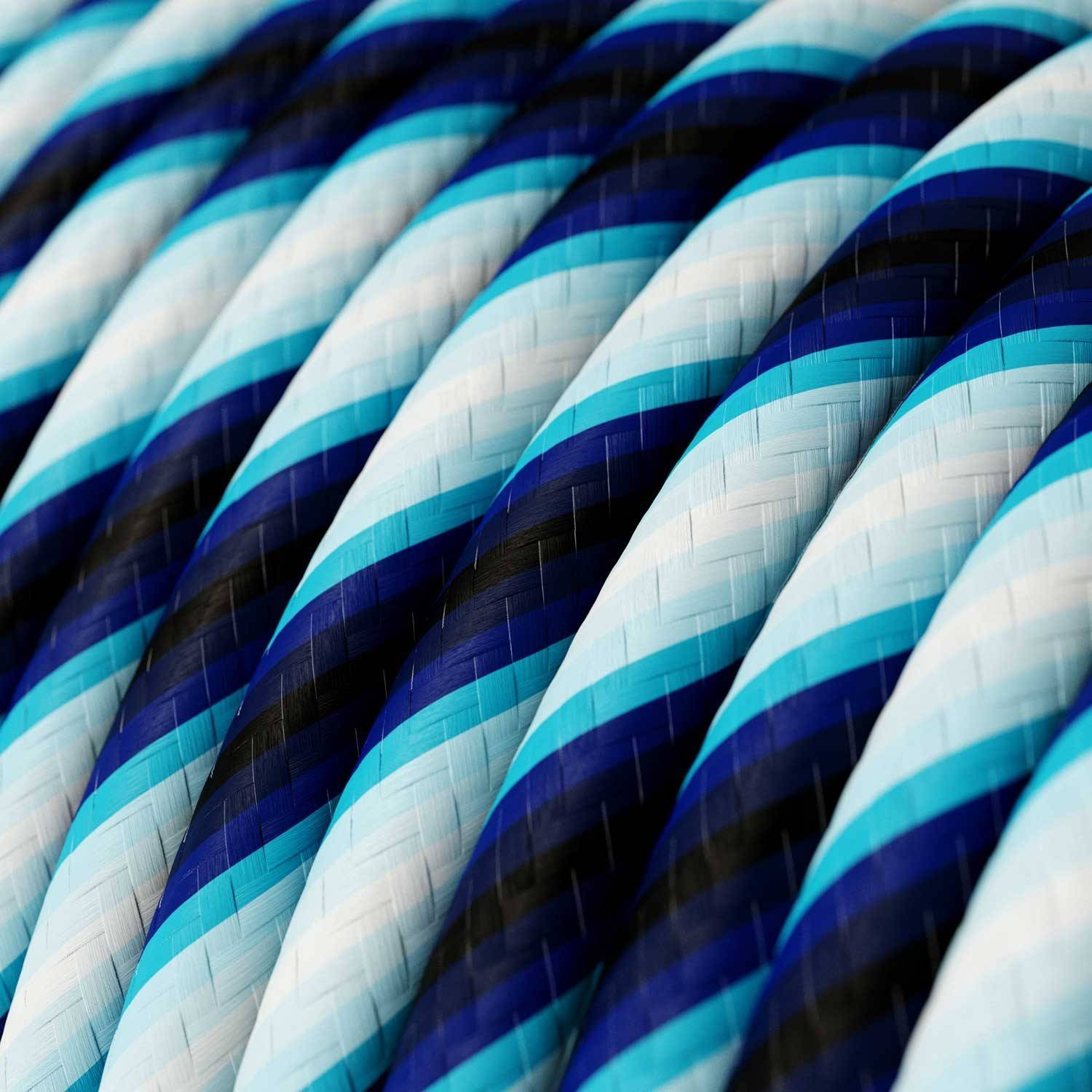 Kabel w oplocie Blue Regimental serpentyna Vertigo HD błyszczący okrągły 2x0,75mm / 3x0,75mm - ERM60