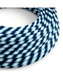 Cablu textil Glossy Blue Regimental Vertigo - Creative-Cables Original - ERM60 rotund 2x0.75mm / 3x0.75mm