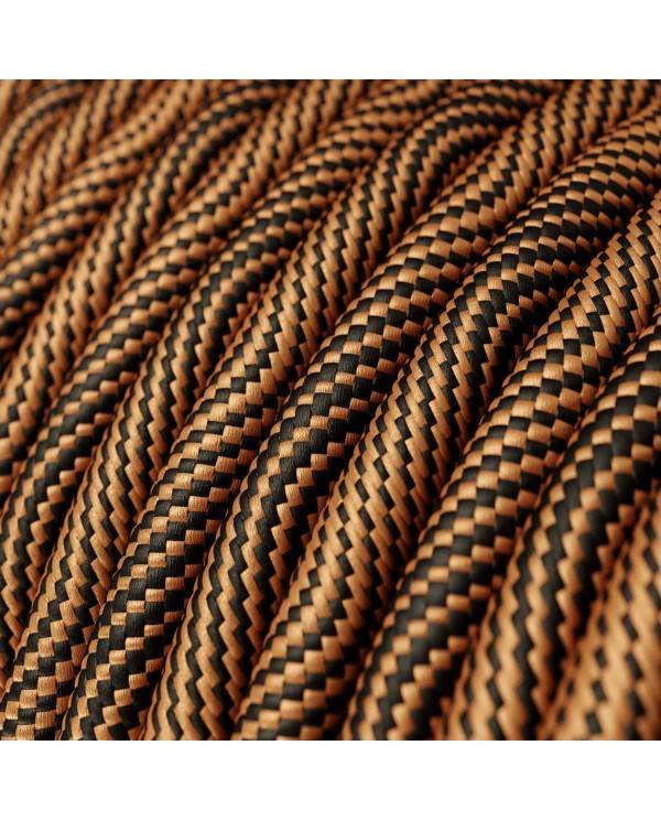 Cable Eléctrico redondo Vertigo HD recubierto en Textil Óptical Negro y Cobre ERM66