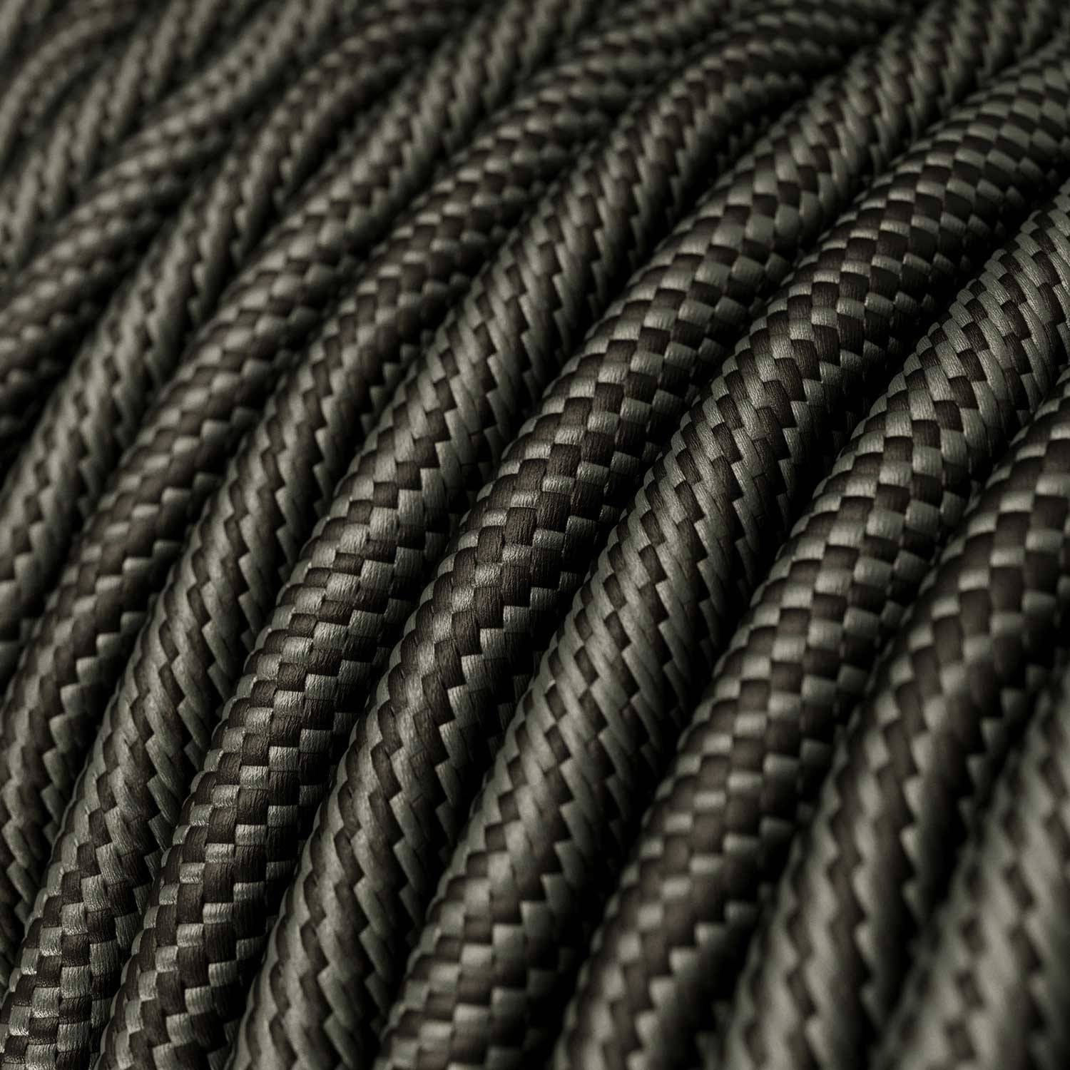 Cable Eléctrico redondo Vertigo HD recubierto en Textil Negro Óptical y Gris ERM67