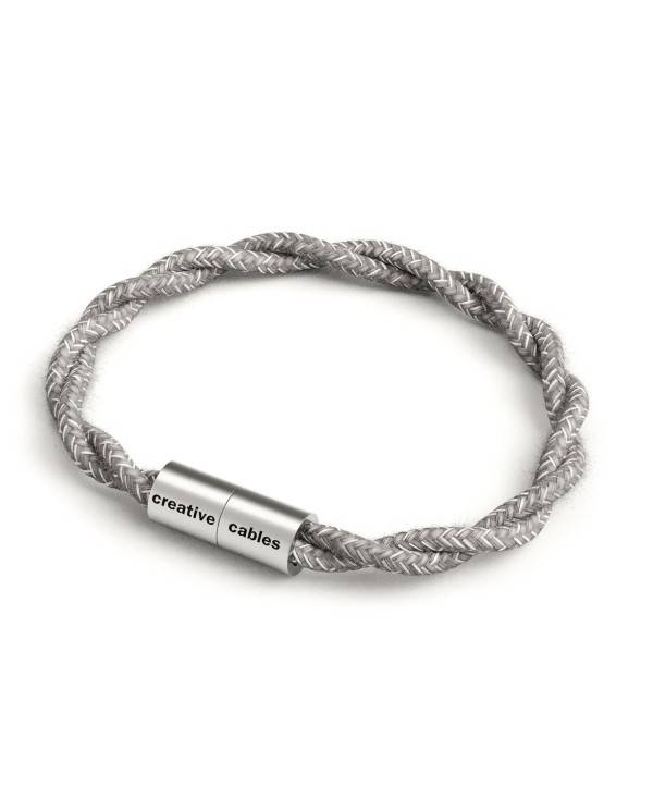 Pulsera con cierre magnético de plata mate y cable TN02