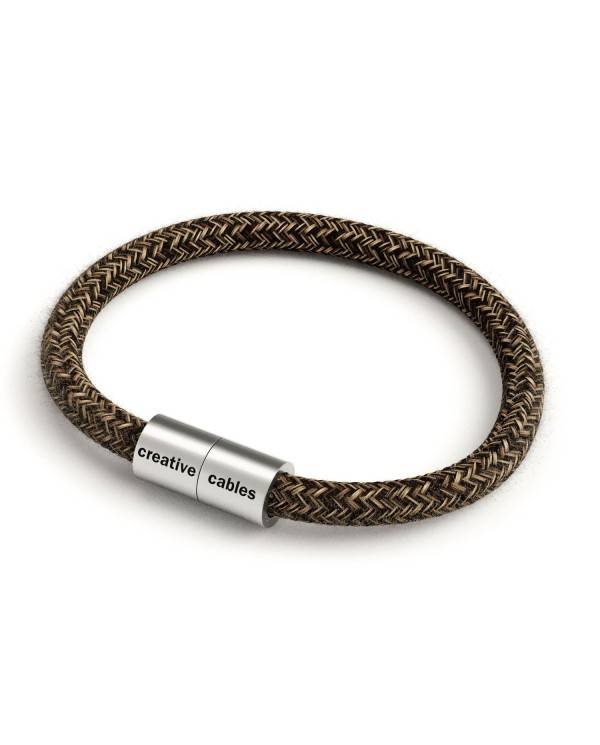 Armband av textilkabel med magnetlås - RN04 Linne Brun