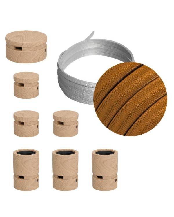 Σύστημα Filé Γιρλάντα Γραμμικό DIY Kit- 5m καλώδιο γιρλάντας και 7 ξύλινα αξεσουάρ