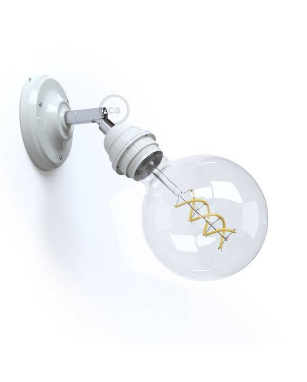 Fermaluce 90° Monochrome s navojnim glom za žarulje E27, prilagodljiva porculanska lampa