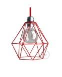 Naked light bulb cage metal lampshade Diamond with E27 fitting