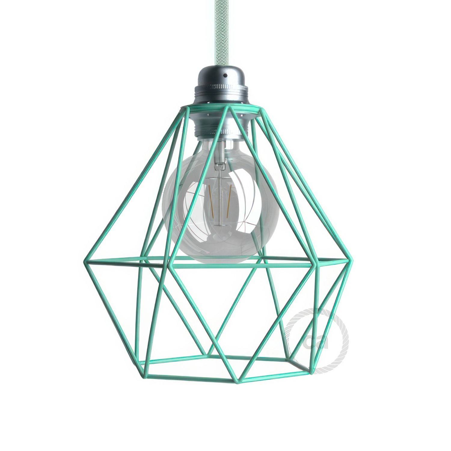 Naked light bulb cage metal lampshade Diamond with E27 fitting