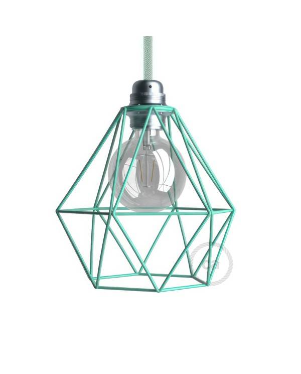 Naked light bulb cage metal lampshade Diamond with E27 fitting