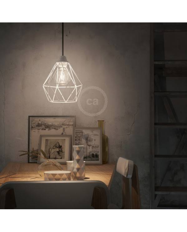 Naked light bulb cage metal lampshade Diamond with E27 fitting